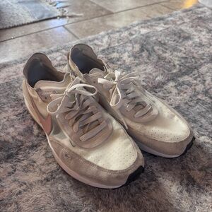 Nike Waffle Cream and Pink Women's Shoes